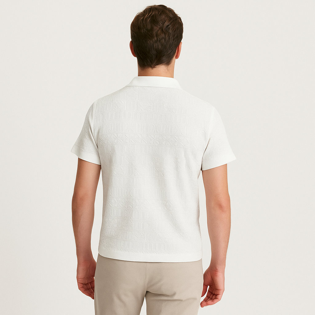 Men's Geometric Golf Polo Shirt – Vintage Style Summer Top-Cole Clothing-Cole Clothing