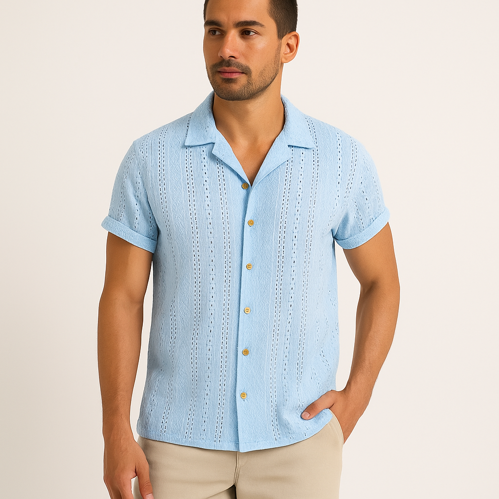 Men’s Polo Shirt – Summer Short Sleeve Top-Cole Clothing-Blue