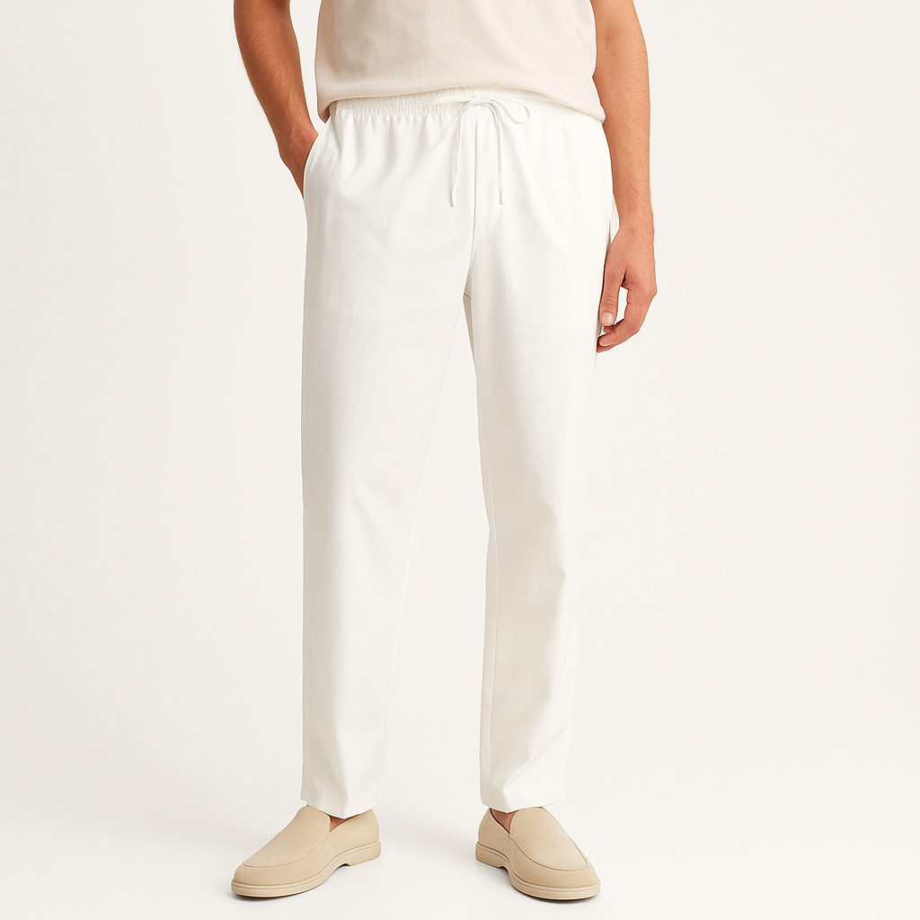 Men’s Regular Fit Cotton Blend Straight-Leg Trousers – Cole Clothing