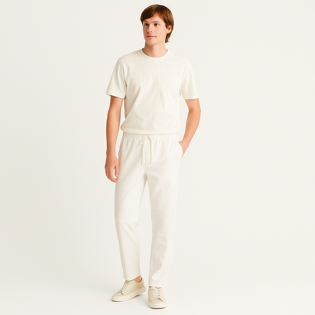 Men’s Regular Fit Trousers – Classic Summer Style-Cole Clothing-White-XS-Cole Clothing
