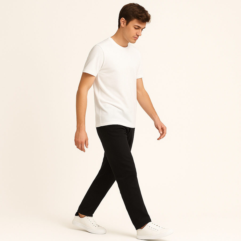 Men’s Minimalist White Leather Sneakers – Classic Low-Top Trainers for Smart Casual Wear-Cole Clothing-Cole Clothing