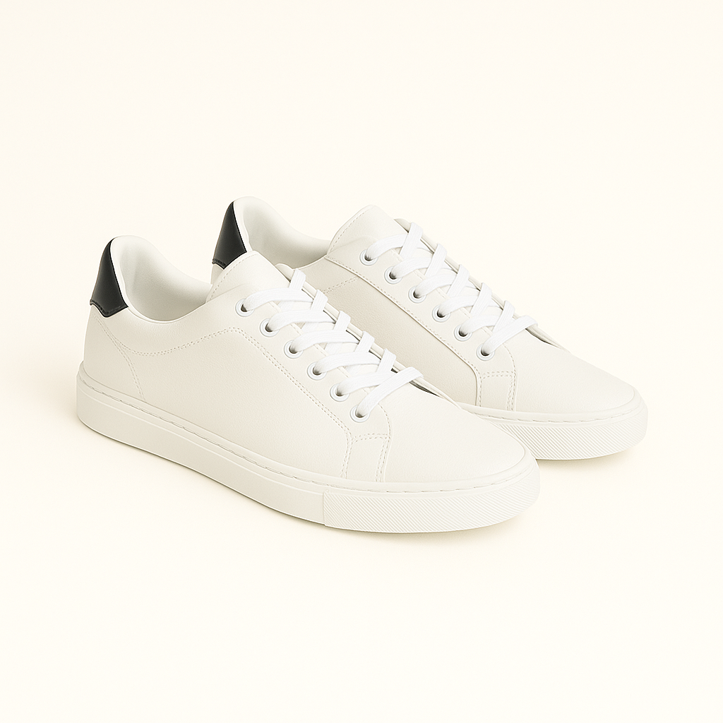 Men’s Minimalist White Leather Sneakers – Classic Low-Top Trainers for Smart Casual Wear-Cole Clothing-Mixed-39-Cole Clothing