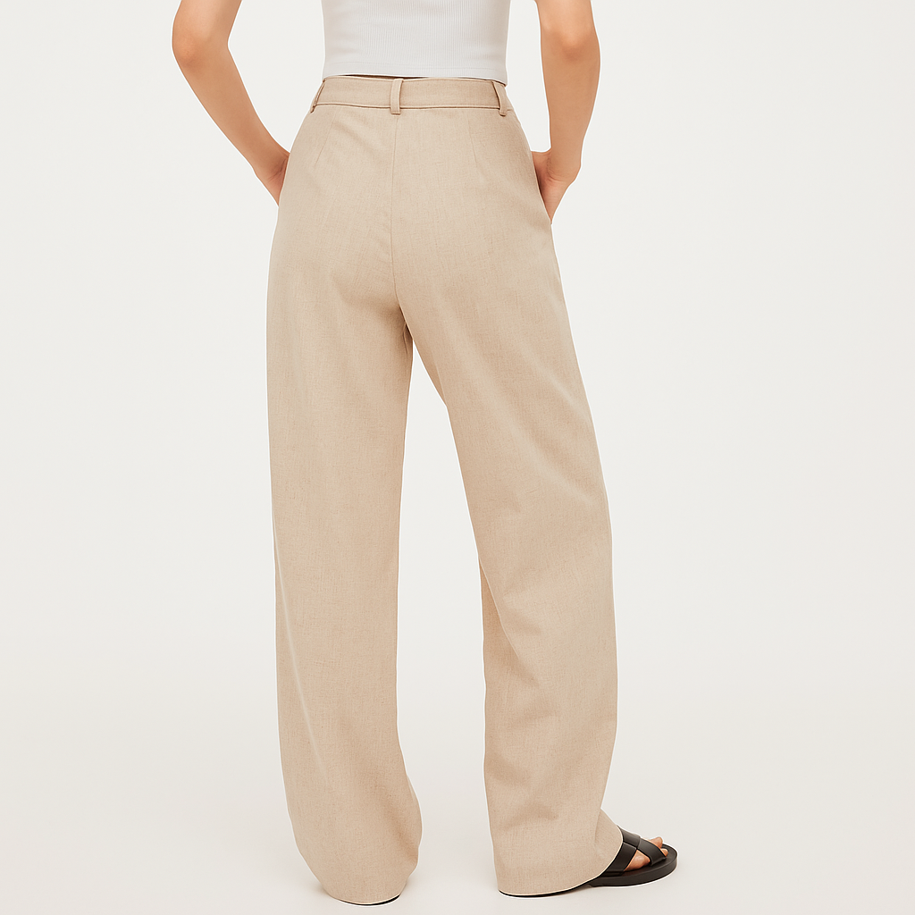 Women's High-Waisted Linen Blend Stripe Trousers – Cole Clothing