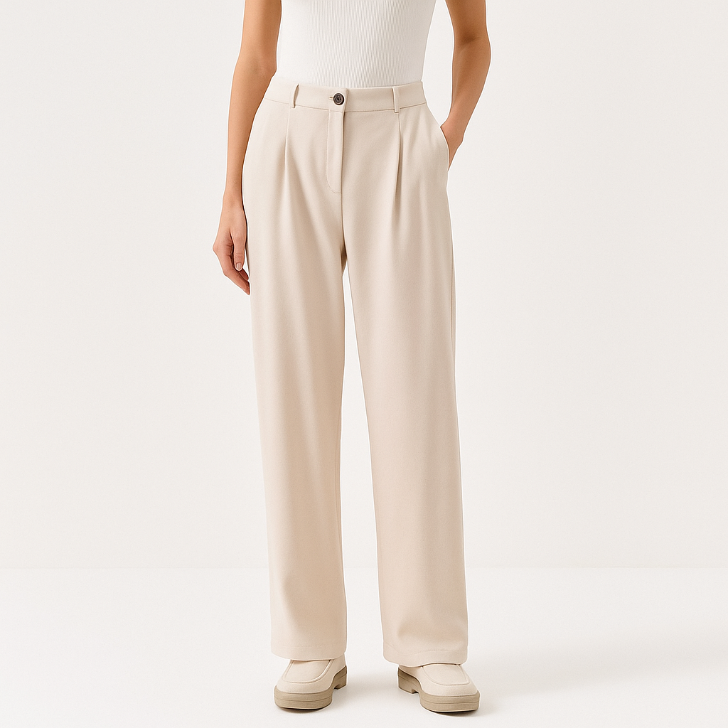Women's High-Waisted Pleated Trousers –Cole Clothing