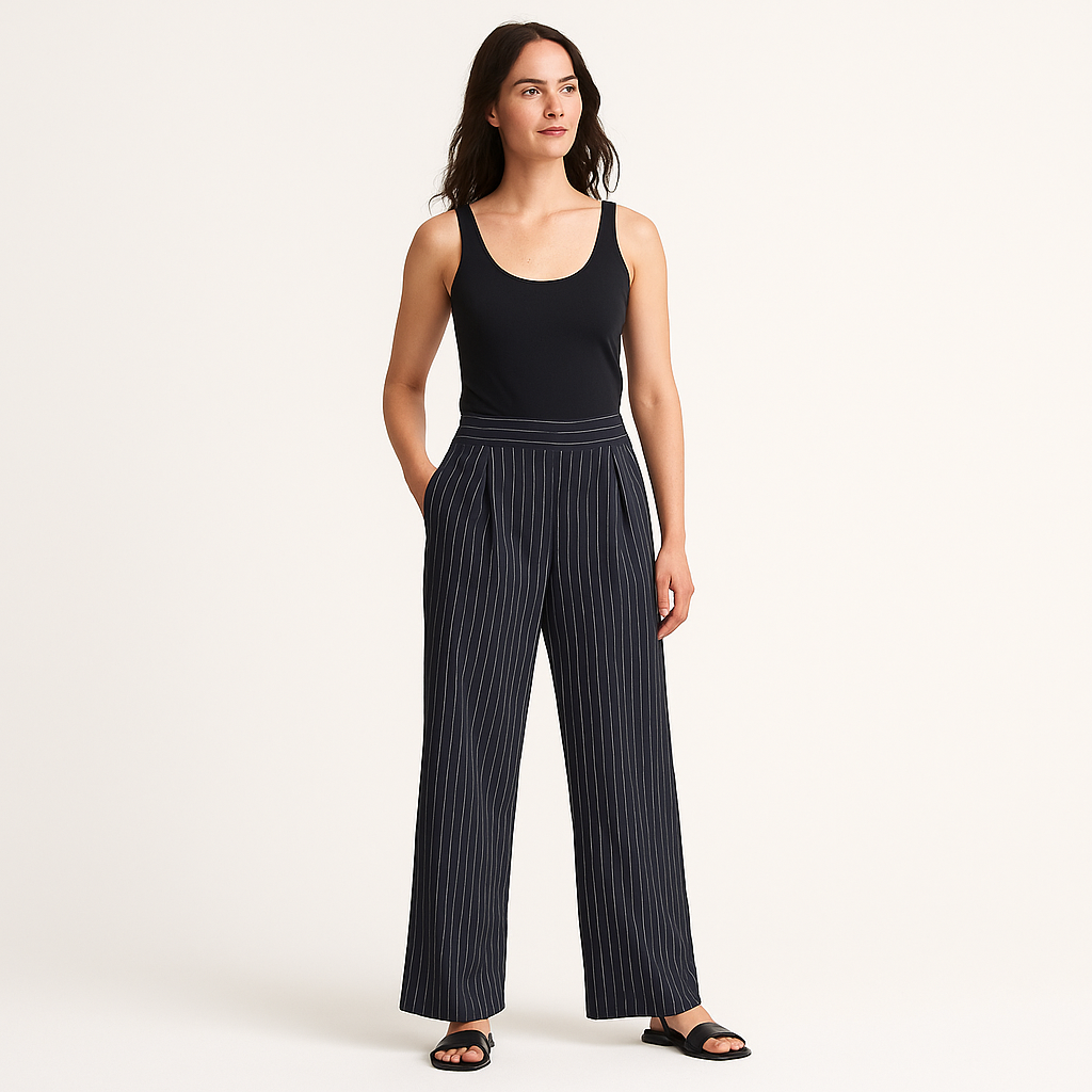 Women's High-Waisted Wide-Leg Chino Trousers – Cole Clothing