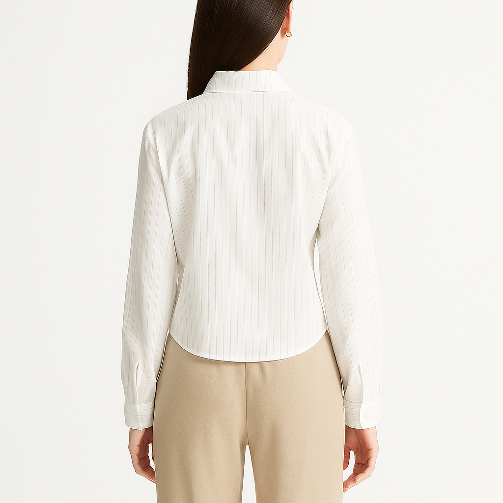 Women's Striped Long Sleeve Button-Down Shirt – Classic Fit-Cole Clothing-Cole Clothing