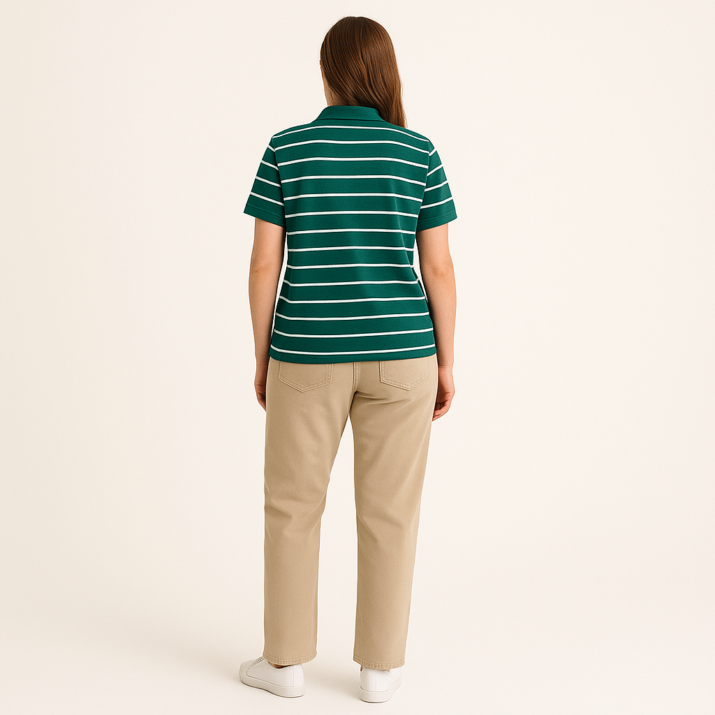 Women’s Striped Polo Shirt – Short Sleeve Summer Casual Top-Cole Clothing-Cole Clothing