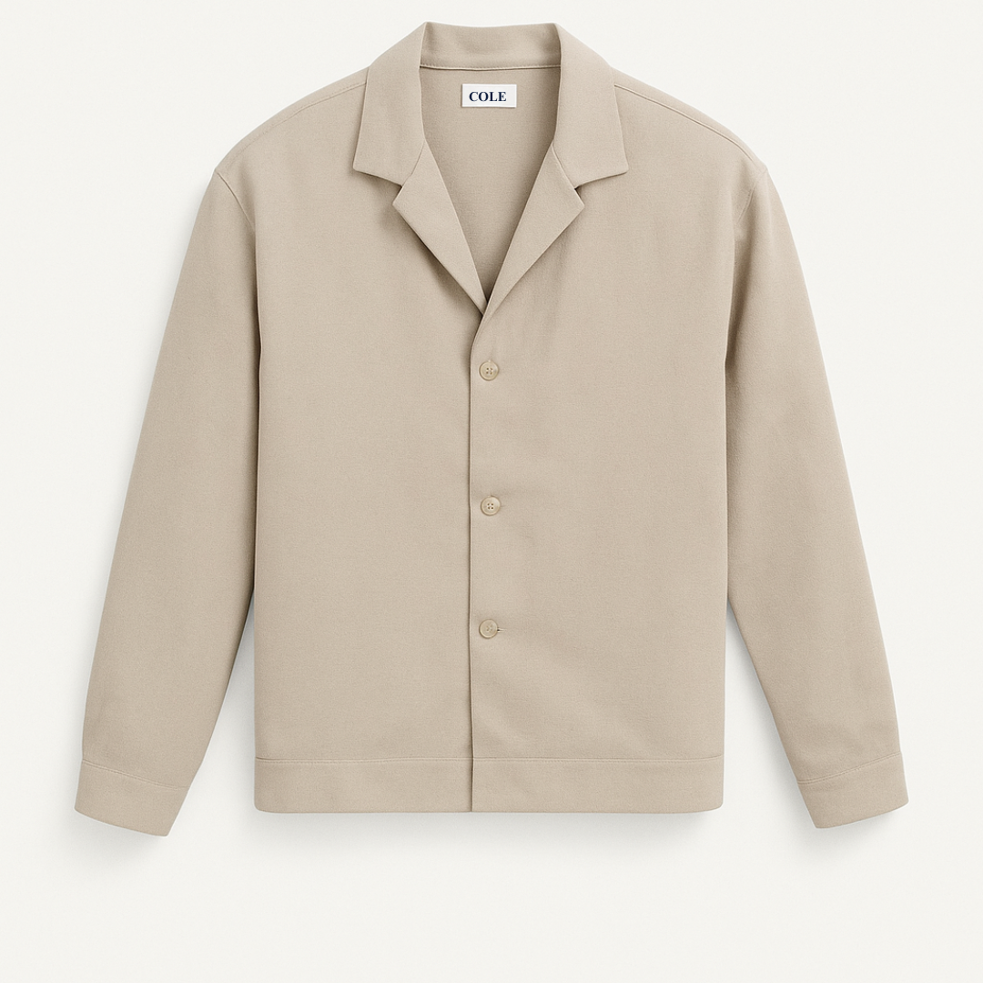 Men's Beige Cotton-Linen Blend Blazer – Smart Casual Jacket
