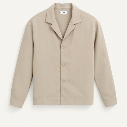 Men's Beige Cotton-Linen Blend Blazer – Smart Casual Jacket