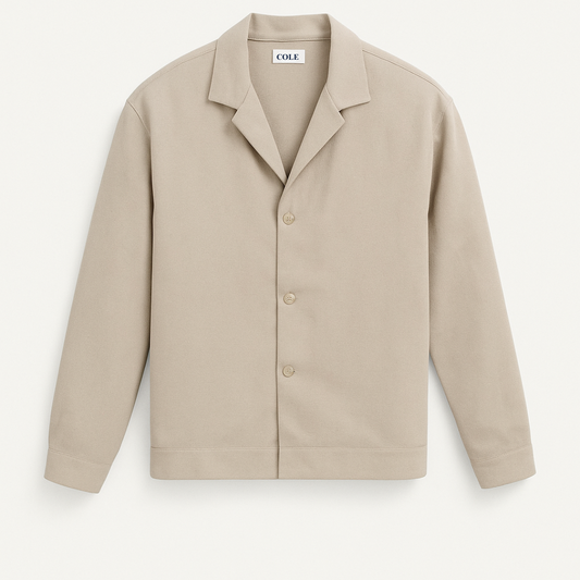 Men's Beige Cotton-Linen Blend Blazer – Smart Casual Jacket