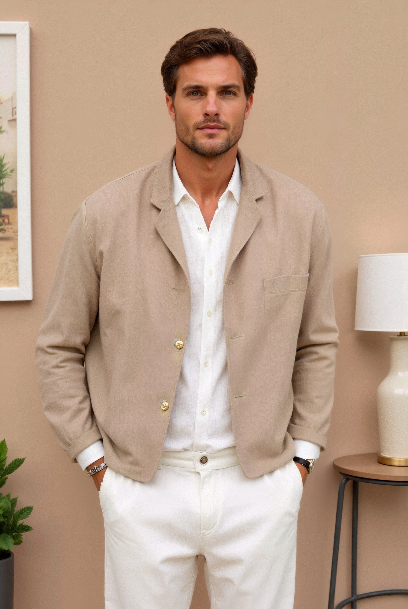 Old Money Men's Casual Versatile Suit Jacket with Suit Collar-Cole Clothing-Cole Clothing