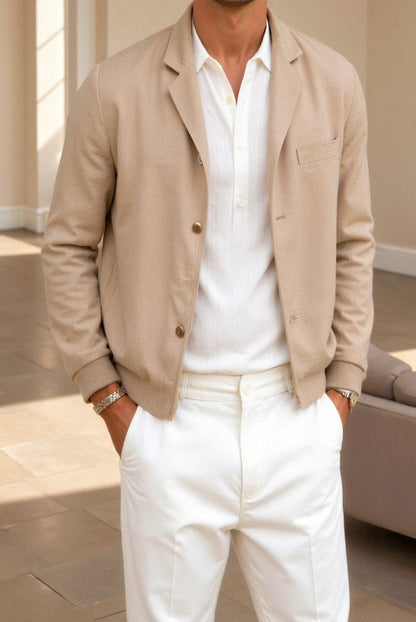 Old Money Men's Casual Versatile Suit Jacket with Suit Collar-Cole Clothing-Cole Clothing