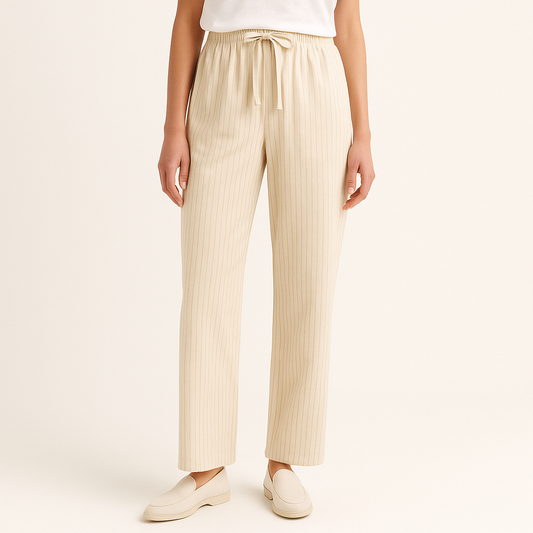 Men’s Breathable Linen Drawstring Trousers – Smart Casual Summer Pants-Cole Clothing-Beige-XS-Cole Clothing