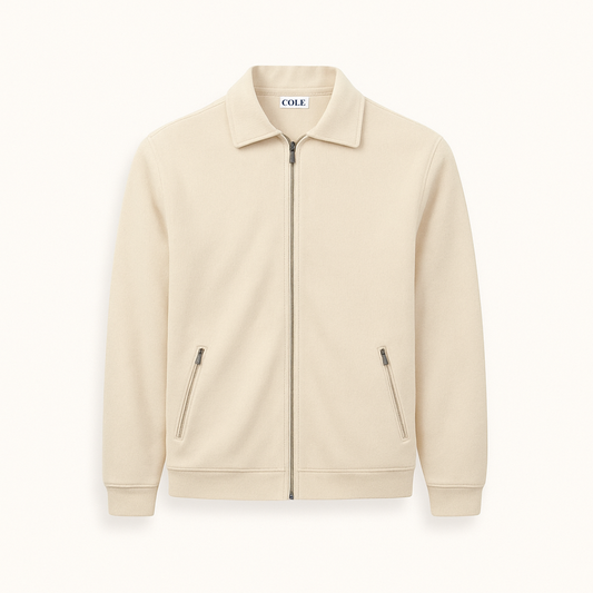 Men's Polo Collar Zip-Up Track Jacket