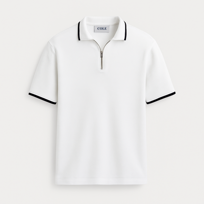 Men's Quarter Zip Polo Shirt – Slim Fit Summer Golf Top