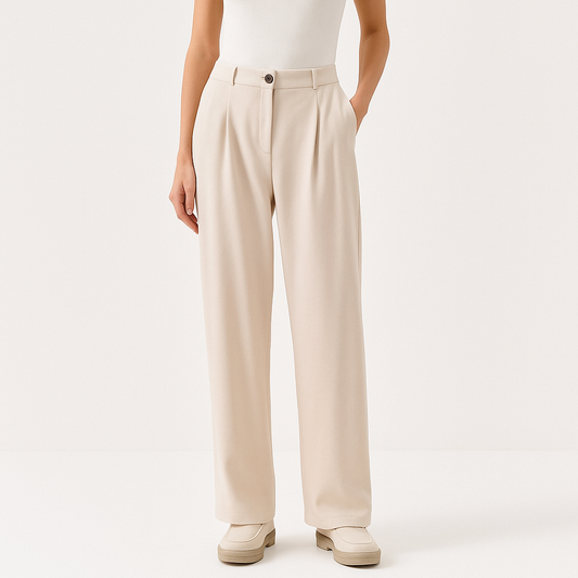 Women's High-Waisted Pleated Trousers –Cole Clothing