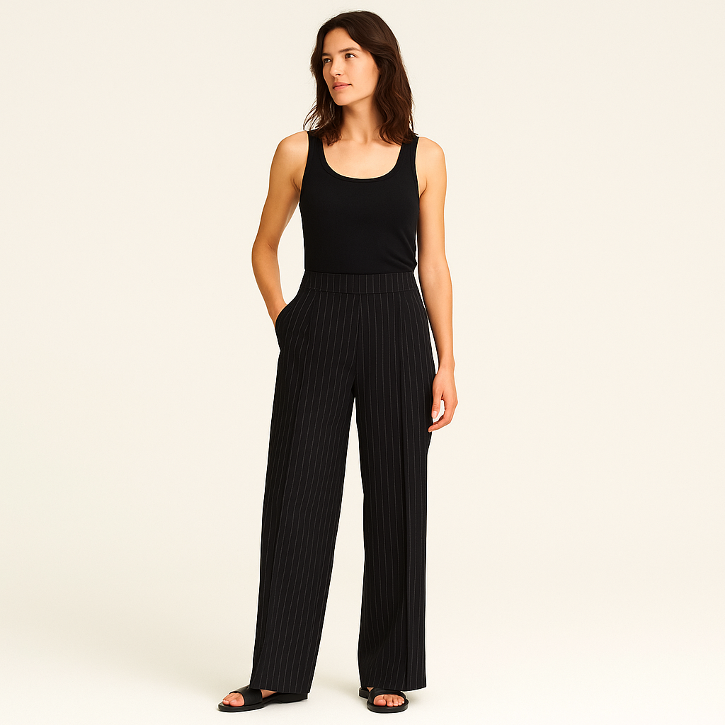 Women's High-Waisted Wide-Leg Chino Trousers – Cole Clothing