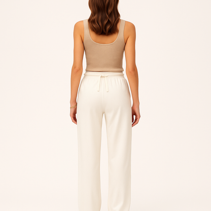 Women's Linen Drawstring Straight-Leg Trousers – Cole Clothing